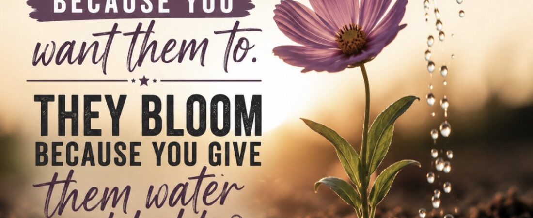 Flowers Don’t Bloom Because You Want Them To