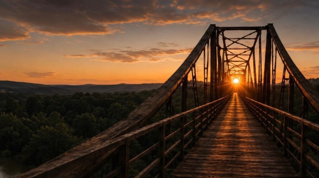A bridge at sunset — explore support options.