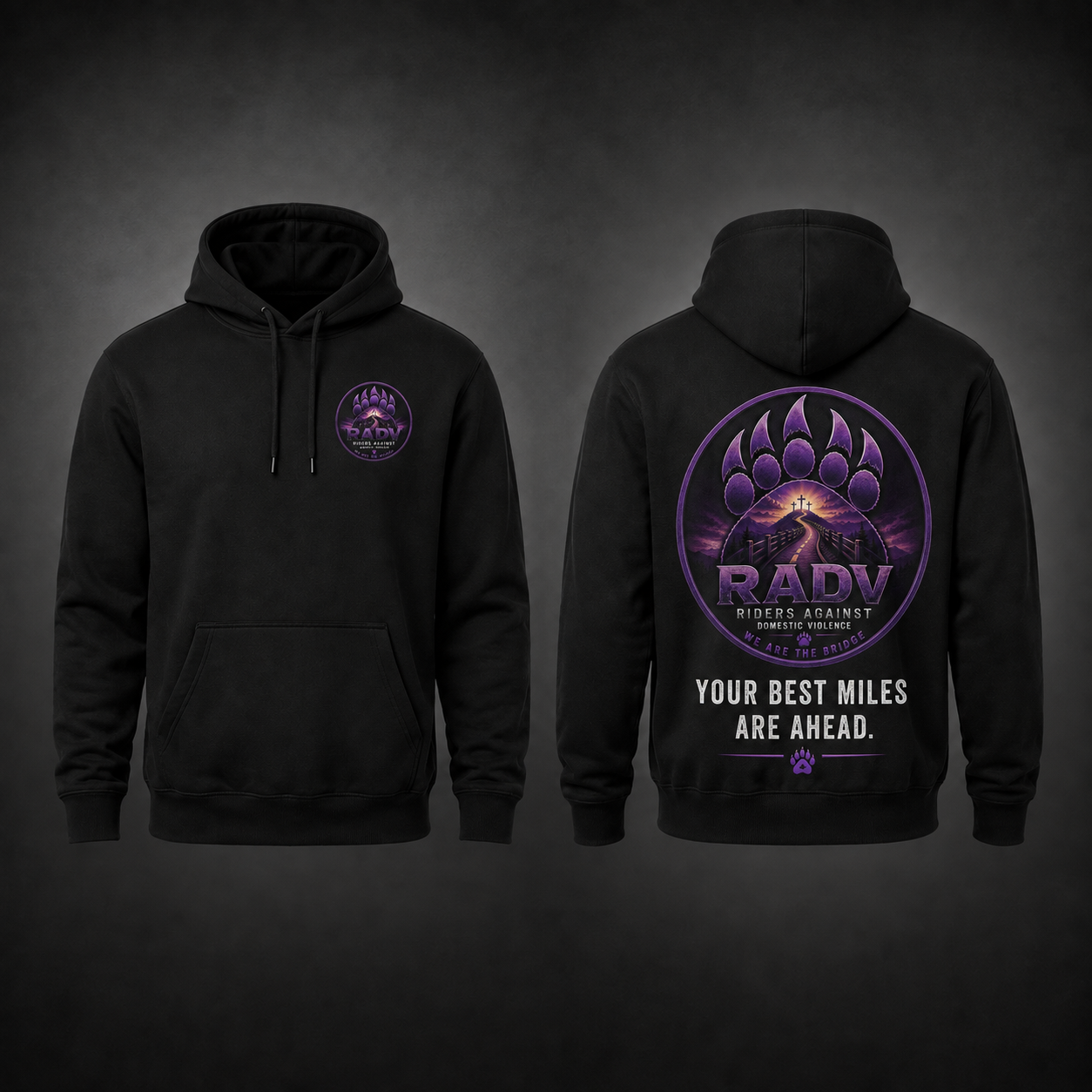 RADV Classic Hoodie front and back product mockup